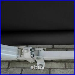 Retractable Patio Awning 13 X 10 Ft Deck Sunshade Canopy ALEKO Black Manual New