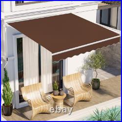 Retractable Patio Awning Outdoor Canopy Deck Door Sun Shade Shelter 3 Size, Crank