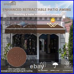 Retractable Patio Awning Outdoor Canopy Deck Door Sun Shade Shelter 3 Size, Crank