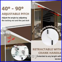 Retractable Patio Awning Outdoor Canopy Deck Door Sun Shade Shelter 3 Size, Crank