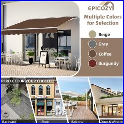 Retractable Patio Awning Outdoor Canopy Deck Door Sun Shade Shelter 3 Size, Crank