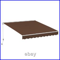 Retractable Patio Awning Outdoor Canopy Deck Door Sun Shade Shelter 3 Size, Crank