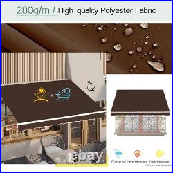 Retractable Patio Awning Sun Shade Cover with Manual Crank Handle, Multiple Sizes