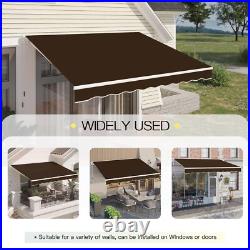 Retractable Patio Awning Sun Shade Cover with Manual Crank Handle, Multiple Sizes