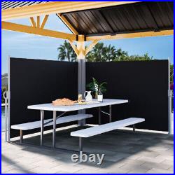 Retractable Patio Double Side Awning, Folding Fence Patio Screen Outdoor Screen