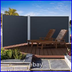 Retractable Patio Double Side Awning, Folding Fence Patio Screen Outdoor Screen