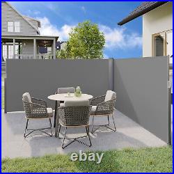 Retractable Patio Side Awning Privacy Screen Privacy Divider with Sun Shade