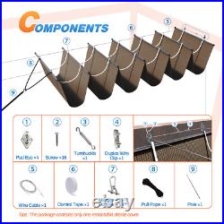 Retractable Pergola Canopy Cover Replacement Wave Shade Cloth Outdoor Awning