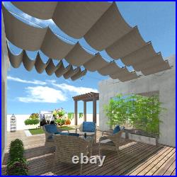 Retractable Pergola Canopy Cover Replacement Wave Shade Cloth Outdoor Awning