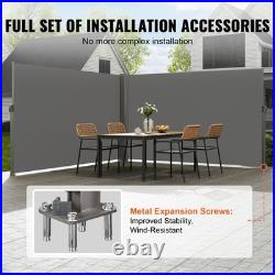 Retractable Side Awning 71''x 236'' Patio Screen Fence Divider Fencing