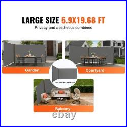 Retractable Side Awning 71''x 236'' Patio Screen Fence Divider Fencing