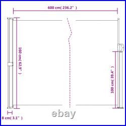 Retractable Side Awning Sun Shade Privacy Screen Outdoor Patio Garden vidaXL