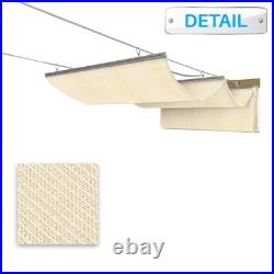 Retractable Sun Shade Canopy Cover Sliding Wave Sail for Yard Patio Deck