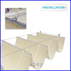 Retractable Sun Shade Canopy Cover Sliding Wave Sail for Yard Patio Deck