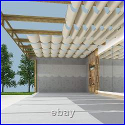 Retractable Sun Shade Canopy Cover Sliding Wave Sail for Yard Patio Deck