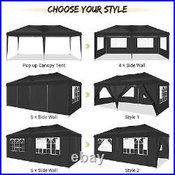 SANOPY 10' x 20' EZ Pop Up Canopy Tent Party Outdoor Event Instant Gazebo, Black