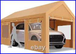 SARORRA 10ftx20ft Heavy Duty Carport Portable Garage + Removable Sidewalls&Doors