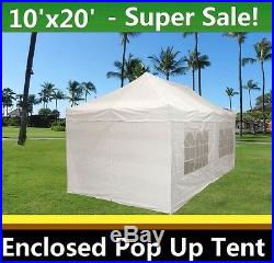 SAVE $$$ 10'x20' Enclosed Pop Up Canopy Party Folding Tent Gazebo White E
