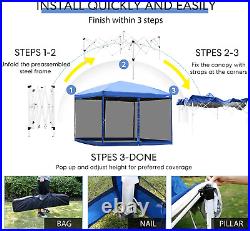 STNDBRNDS Outdoor Easy Pop up Canopy Screen Party Tent, Blue 10 X 10 Feet
