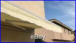 STRONG16ft×10ft Manual Retractable Awning Patio Cover Yard Sun Shade Shelter