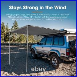 San Hima Pull-Out Side Awning 6.6ft x 8.2ft Telescoping Poles 54ft² Car Shade