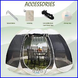 Screen Gazebo 10Ft with Thickened Mesh, Pop-Up Screen House Room for 4-15 Persons