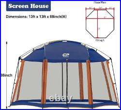 Screen House Room 13 x 13 Ft Screened Mesh Net Wall Canopy Tent Camping Tent