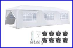 Serenelife Pop Up Canopy Tent 10x30 Portable Commercial Instant Shelter White