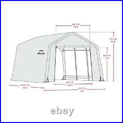 ShelterLogic 10 x 15 x 8 All-Steel Metal Frame Peak Style Roof Instant Garage