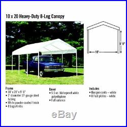 ShelterLogic 10 x 20 ft. Heavy Duty All-Purpose Canopy, White, 10 x 20