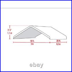ShelterLogic 10x20 ft Canopy Replacement Cover White Waterproof UV-Resistant