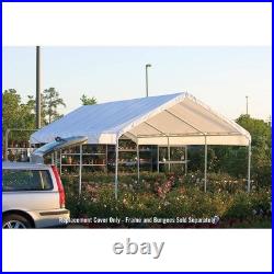 ShelterLogic 10x20 ft Canopy Replacement Cover White Waterproof UV-Resistant