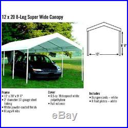 ShelterLogic 12 x 20 ft. Commercial Grade Canopy, White, 12 x 20-Feet