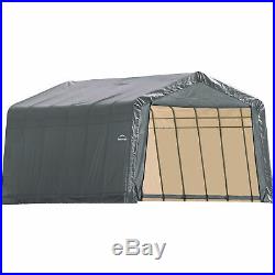 ShelterLogic 12ftW House Style Portable Garage/Carport- 28ftL x 12ftW x 10ftH