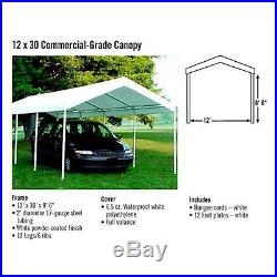 ShelterLogic 30L x 12W ft. Commercial Grade Canopy, White, 12 x 30