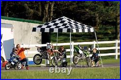 ShelterLogic HD Series Slant Leg Pop-Up Canopy, 10 ft. X 10 ft. Checkered Flag