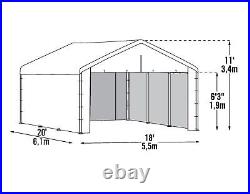 ShelterLogic Super Max 18' x 20' White Canopy Enclosure Kit Fits 2 Frame