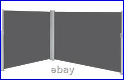 Side Awning Double Retractable Side Awning Screen, Patio Garden Privacy Divider