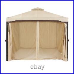 Sonoma Outdoor Traditional Brown Steel Gazebo Canopy with Water-Resistant Cover