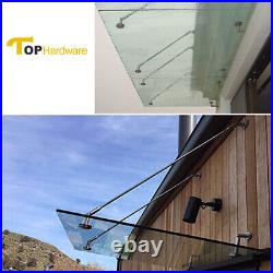 Stainless Steel Glass Canopy Awning Support Mounting Kit- 3/8 3/4 Thick Glass
