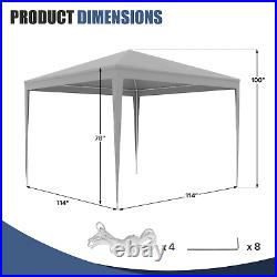 Steel Carport Canopy Portable 114x114Outdoor Car Shelter Patio Party Tent Gray