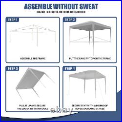 Steel Carport Canopy Portable 114x114Outdoor Car Shelter Patio Party Tent Gray