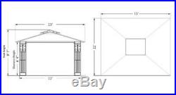 Steel Gazebo Large Pergola Heavy Duty 11x13 Fabric Canopy Roof Patio Metal Frame