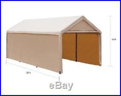 Steel-framed Enclosed Canopy 10 x 20 Feet Outdoor Carport Shelter Free Shipping