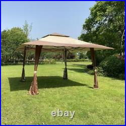 Sturdy&Durable 10x10 Ft Garden Gazebo Tent With Curtains for Outdoor Beige