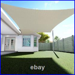 Sun Shade Sail Beige Permeable Canopy Patio Pool Garden Cover 8x8-24x24 Kit 6