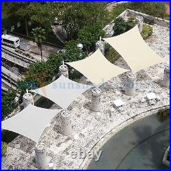 Sun Shade Sail Beige Permeable Canopy Patio Pool Garden Cover 8x8-24x24 Kit 6