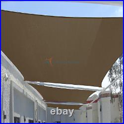 Sun Shade Sail Brown Permeable Canopy Patio Pool Garden Pergola 8x8-24x24 WithKit
