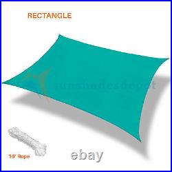 Sun Shade Sail Turquoise Permeable Canopy Lawn Patio Pool Garden Deck 5x5-24x24