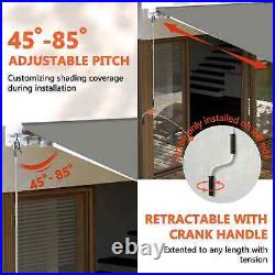 Sunshade Cover Outdoor Garden Waterproof Retractable 12' x 10' w Manual Crank